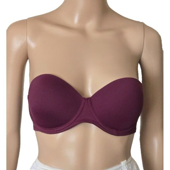 PINK Victoria's Secret Wear Everywhere red Push Up Strapless Bra size 32D - Picture 1 of 9